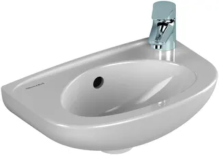 Villeroy & Boch Handwaschbecken Newo 400x250mm Oval 1HL. rechts mit Überlauf Weiß Alpin