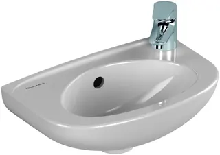 Villeroy & Boch Handwaschbecken Newo 400x250mm Oval 1HL. rechts mit Überlauf Weiß Alpin – Bild 2