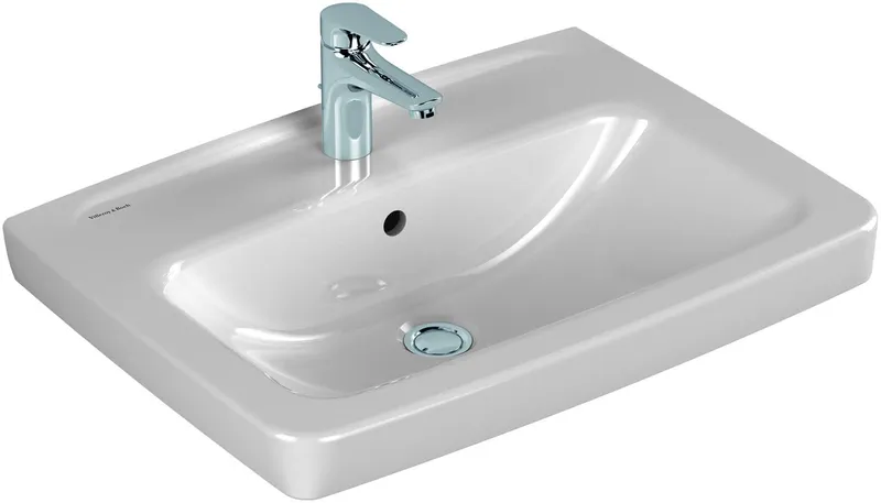 Villeroy & Boch Waschbecken Newo 650x470mm Eckig 1HL. mit Überlauf Weiß Alpin