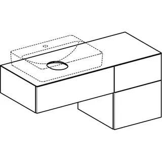 Geberit VariForm US für AS-Waschtisch, m. 3 Schubl. 120x55x51cm, Eiche – Bild 3