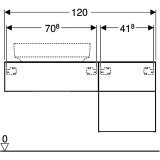 Geberit VariForm US für AS-Waschtisch, m. 3 Schubl. 120x55x51cm, Eiche – Bild 4