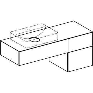 Geberit VariForm US für AS-Waschtisch, m. 3 Schubl. 135x55x51cm, Eiche – Bild 3