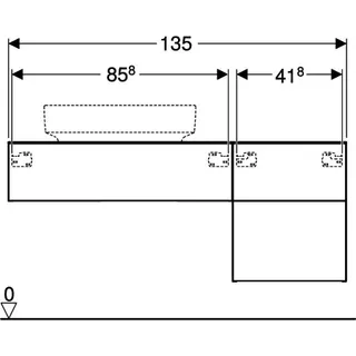 Geberit VariForm US für AS-Waschtisch, m. 3 Schubl. 135x55x51cm, Eiche – Bild 4