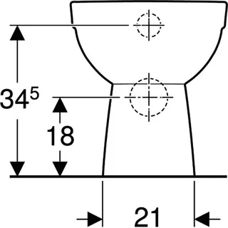 Geberit Renova Stand-WC Tiefspüler, Abg.horiz teilgeschl.Form, T:49cm, weiß, KeraTect – Bild 4