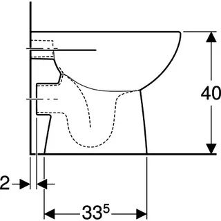 Geberit Renova Stand-WC Tiefspüler, Abg.horiz teilgeschl.Form, T:49cm, weiß, KeraTect – Bild 5