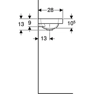 Geberit iCon Light Handwaschbecken 38x28cm ohne Hahnloch links, ohne Überlauf, weiß – Bild 5