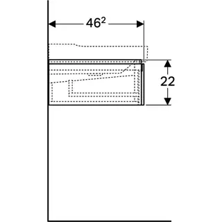 Geberit Xeno2 Unterschrank f. Waschtisch m. B:120cm m. 2 Schubl., 117,4x22x46,2cm, weiß – Bild 5