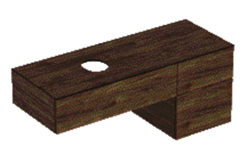 Geberit VariForm US für AS-Waschtisch, m. 3 Schubl. 135x55x51cm, Nußbaum hickory