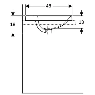 Geberit VariForm Einbauwaschtisch, rund m.HLB, d:48cm, mit Überlauf, gl, weiß, KeraTect – Bild 5