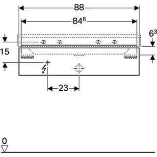 Geberit Xeno2 Unterschrank f. Waschtisch, 1 Schubl. 88x22x46,2cm, weiß – Bild 4