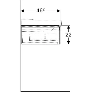 Geberit Xeno2 Unterschrank f. Waschtisch, 1 Schubl. 88x22x46,2cm, weiß – Bild 5