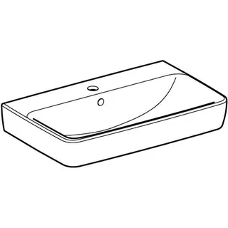 Geberit Renova Compact Waschtisch, 65x40cm mit Hahnloch, mit Überlauf, weiß, KeraTect – Bild 3