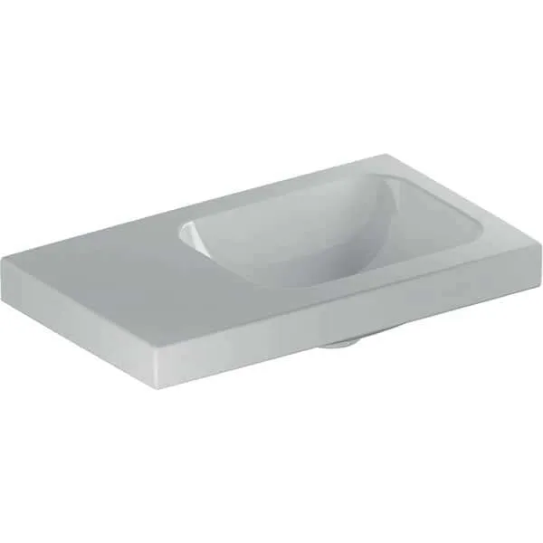Geberit iCon Light Handwaschbecken 53x31cm Ablg./ohne Hahnloch links, ohne Überlauf, weiß, KeraTect