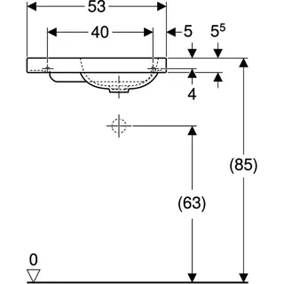 Geberit iCon Light Handwaschbecken 53x31cm Ablg./ohne Hahnloch links, ohne Überlauf, weiß – Bild 4