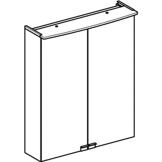 Geberit Option Basic Spiegelschrank m. Beleuchtung 2 Türen 55x67,7x18cm weiß – Bild 3