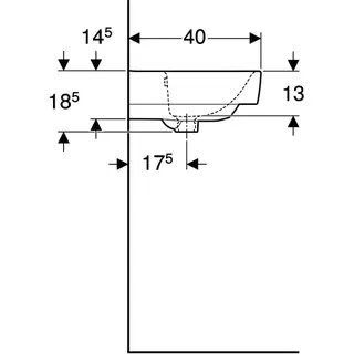 Geberit Renova Compact Waschtisch, 65x40cm ohne Hahnloch, mit Überlauf, weiß – Bild 5