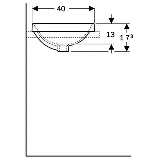Geberit VariForm Einbauwaschtisch, oval 50x40cm, o. Hl, mit Überlauf, weiß, KeraTect – Bild 4