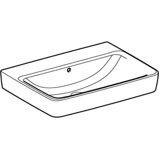Geberit Renova Plan Waschtisch, 65x48cm ohne Hahnloch, mit Überlauf, weiß – Bild 3