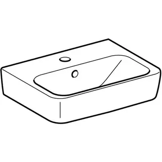 Geberit Renova Plan Handwaschbecken, 45x34cm mit Hahnloch mi., mit Überlauf, weiß, KeraTect – Bild 3