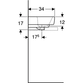 Geberit Renova Plan Aufsatz-HWB 45x34cm m. Hahnloch, mit Überlauf, weiß, KeraTect – Bild 5