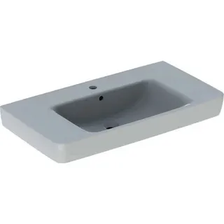 Geberit Renova Plan Waschtisch mit Ablagefl., 90x48cm mit Hahnloch, mit Überlauf, weiß, KeraTect – Bild 2