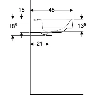 Geberit Renova Plan Waschtisch mit Ablagefl., 90x48cm mit Hahnloch, mit Überlauf, weiß, KeraTect – Bild 5
