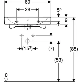 Geberit iCon Waschtisch, 60x48,5cm ohne Hahnloch, mit Überlauf, weiß, KeraTect – Bild 4