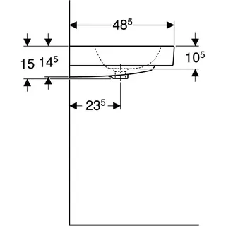 Geberit iCon Waschtisch, 60x48,5cm ohne Hahnloch, mit Überlauf, weiß, KeraTect – Bild 5