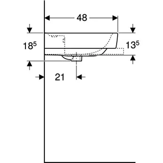 Geberit Renova Plan Aufsatzwaschtisch 60x48cm o. Hahnloch, ohne Überlauf, weiß, KeraTect – Bild 5