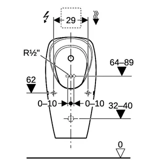 Geberit Tamina Urinal, für UP-Strg. Zulauf hinten, weiß – Bild 5