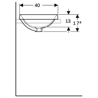 Geberit VariForm Einbauwaschtisch, oval 55x40cm, o. Hl, mit Überlauf, weiß, KeraTect – Bild 4