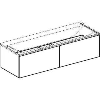 Geberit Xeno2 Unterschrank f. Waschtisch aus VARICOR m. 2 Hahnloch, 139,5x35x47,3cm, sculturagrau – Bild 3