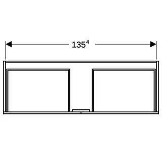 Geberit Xeno2 Unterschrank f. Waschtisch aus VARICOR m. 2 Hahnloch, 139,5x35x47,3cm, sculturagrau – Bild 5