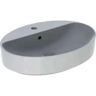 Geberit VariForm Aufsatzwaschtisch, oval mit HLB, 60x45cm, mit Überlauf, weiß, KeraTect – Bild 2