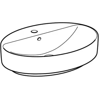 Geberit VariForm Aufsatzwaschtisch, oval mit HLB, 60x45cm, mit Überlauf, weiß, KeraTect – Bild 3
