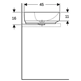Geberit VariForm Aufsatzwaschtisch, oval mit HLB, 60x45cm, mit Überlauf, weiß, KeraTect – Bild 5