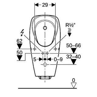 Geberit Tamina Urinal, m. integr. Strg., Netz Zulauf hinten, weiß – Bild 5