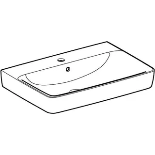 Geberit Renova Plan Waschtisch, 70x48cm mit Hahnloch, mit Überlauf, weiß, KeraTect – Bild 3