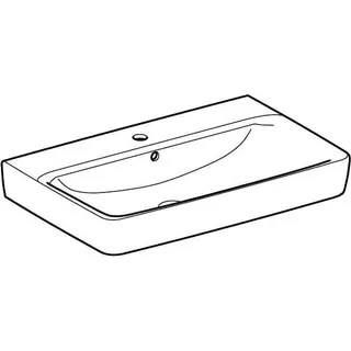Geberit Renova Plan Waschtisch, 75x48cm mit Hahnloch, mit Überlauf, weiß, KeraTect – Bild 3