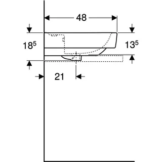 Geberit Renova Plan Aufsatzwaschtisch 75x48cm mit Hahnloch, mit Überlauf, weiß – Bild 5