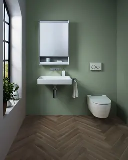 Geberit ONE Set Wand-WC mit WC-Sitz weiß matt/glanzverchromt – Bild 3