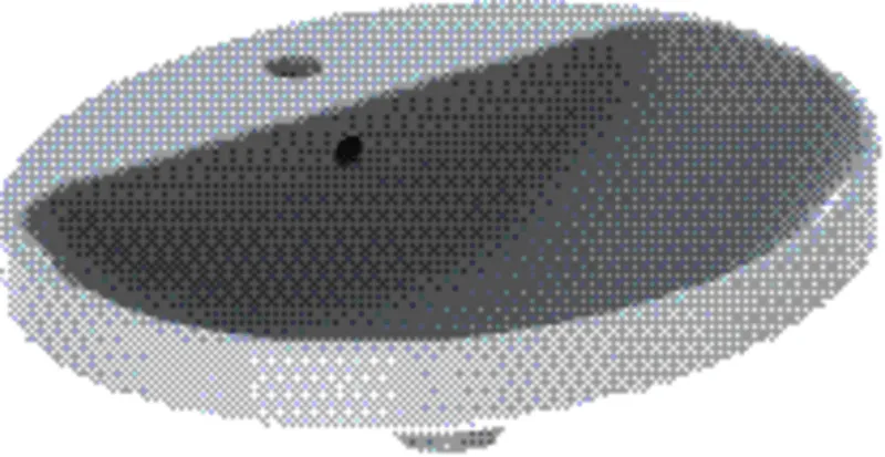 Geberit VariForm Einbauwaschtisch, oval mit HLB, 55x45cm, mit Überlauf, weiß gl