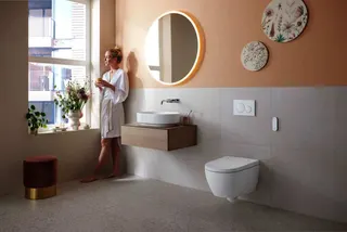 Geberit ONE Waschtisch-Armatur rundes Design Wandmontage, Zweigriffmischer, L20 – Bild 3
