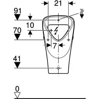 Geberit Renova Urinal Trigonal Zul. hi., Abg. hi., weiß – Bild 4