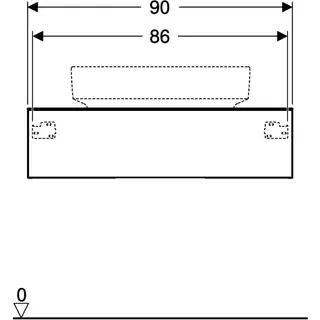Geberit VariForm US für AS-Waschtisch, m. 1 Schublade 90x24x51cm, lava lackiert matt – Bild 4