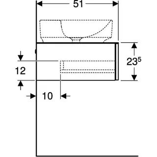 Geberit VariForm US für AS-Waschtisch, m. 1 Schublade 90x24x51cm, lava lackiert matt – Bild 5