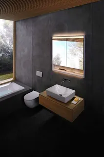 Geberit VariForm Aufsatz-Waschtisch, rechteckig 55x40cm, o. Hl, ohne Überlauf, weiß – Bild 3