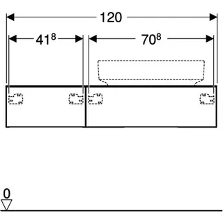 Geberit VariForm US für AS-Waschtisch, m. 2 Schubl. 120x23,5x51cm, Eiche – Bild 4
