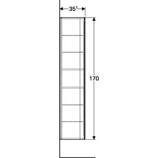 Geberit Xeno2 Hochschrank mit einer Tür und Innenspiegel, 40x170x35,1cm, greige – Bild 5