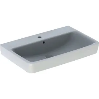 Geberit Renova Plan Waschtisch, 75x48cm mit Hahnloch, mit Überlauf, weiß, KeraTect – Bild 2